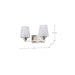 Vanity Nuvo 60-8222 Lune - 2 Light Vanity - Brushed Nickel Finish - Etched White Glass Nuvo
