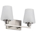 Vanity Nuvo 60-8222 Lune - 2 Light Vanity - Brushed Nickel Finish - Etched White Glass Nuvo