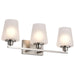 Vanity Nuvo 60-8223 Lune - 3 Light Vanity - Brushed Nickel Finish - Etched White Glass Nuvo