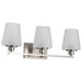 Vanity Nuvo 60-8223 Lune - 3 Light Vanity - Brushed Nickel Finish - Etched White Glass Nuvo