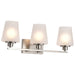 Vanity Nuvo 60-8223 Lune - 3 Light Vanity - Brushed Nickel Finish - Etched White Glass Nuvo