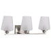 Vanity Nuvo 60-8223 Lune - 3 Light Vanity - Brushed Nickel Finish - Etched White Glass Nuvo