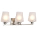 Vanity Nuvo 60-8223 Lune - 3 Light Vanity - Brushed Nickel Finish - Etched White Glass Nuvo