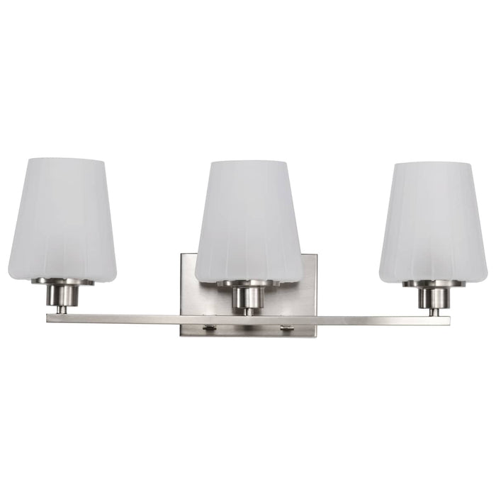 Vanity Nuvo 60-8223 Lune - 3 Light Vanity - Brushed Nickel Finish - Etched White Glass Nuvo