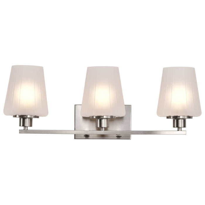 Vanity Nuvo 60-8223 Lune - 3 Light Vanity - Brushed Nickel Finish - Etched White Glass Nuvo