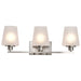 Vanity Nuvo 60-8223 Lune - 3 Light Vanity - Brushed Nickel Finish - Etched White Glass Nuvo