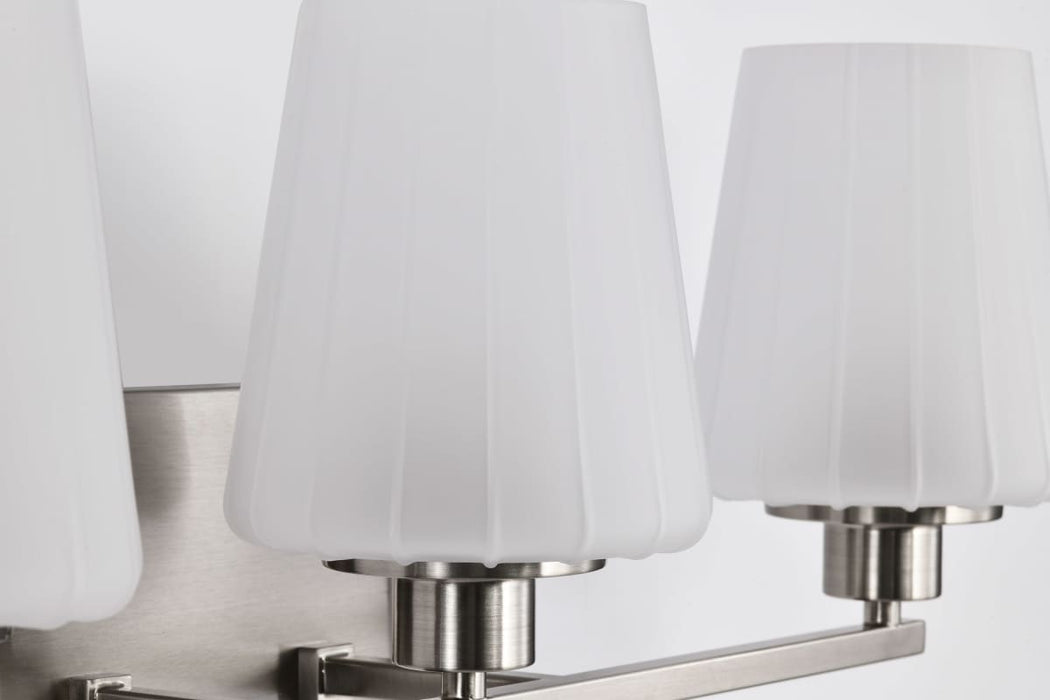 Vanity Nuvo 60-8223 Lune - 3 Light Vanity - Brushed Nickel Finish - Etched White Glass Nuvo