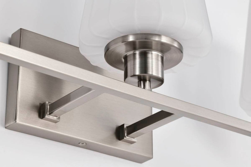 Vanity Nuvo 60-8223 Lune - 3 Light Vanity - Brushed Nickel Finish - Etched White Glass Nuvo