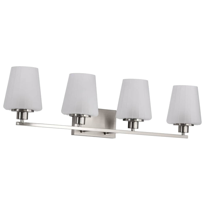 Vanity Nuvo 60-8224 Lune - 4 Light Vanity - Brushed Nickel Finish - Etched White Glass Nuvo