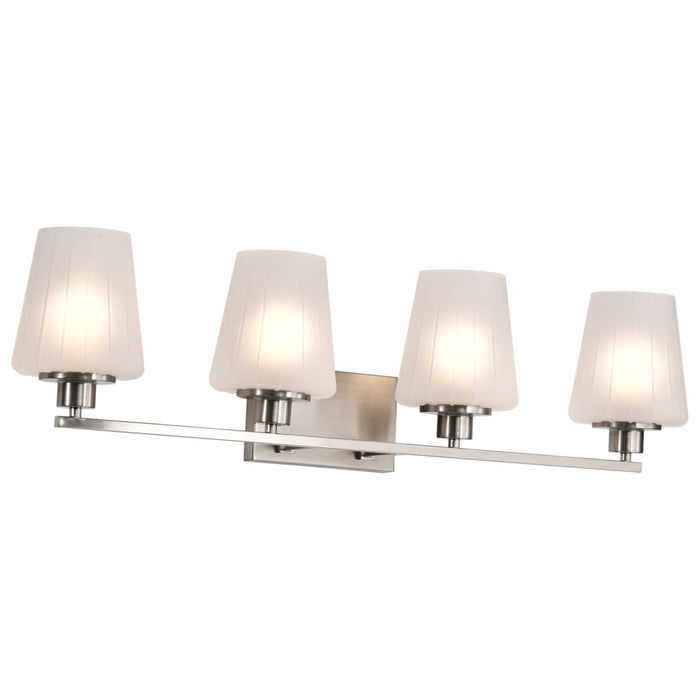 Vanity Nuvo 60-8224 Lune - 4 Light Vanity - Brushed Nickel Finish - Etched White Glass Nuvo