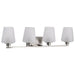 Vanity Nuvo 60-8224 Lune - 4 Light Vanity - Brushed Nickel Finish - Etched White Glass Nuvo