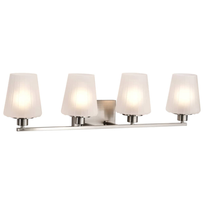 Vanity Nuvo 60-8224 Lune - 4 Light Vanity - Brushed Nickel Finish - Etched White Glass Nuvo