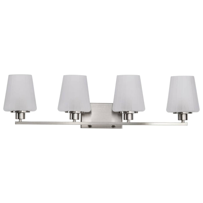 Vanity Nuvo 60-8224 Lune - 4 Light Vanity - Brushed Nickel Finish - Etched White Glass Nuvo