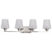 Vanity Nuvo 60-8224 Lune - 4 Light Vanity - Brushed Nickel Finish - Etched White Glass Nuvo