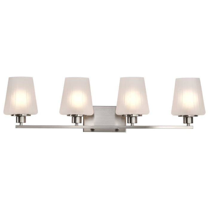 Vanity Nuvo 60-8224 Lune - 4 Light Vanity - Brushed Nickel Finish - Etched White Glass Nuvo