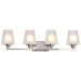 Vanity Nuvo 60-8224 Lune - 4 Light Vanity - Brushed Nickel Finish - Etched White Glass Nuvo