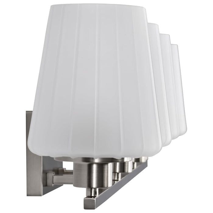 Vanity Nuvo 60-8224 Lune - 4 Light Vanity - Brushed Nickel Finish - Etched White Glass Nuvo