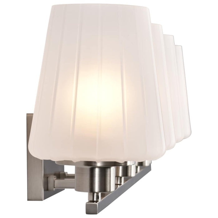 Vanity Nuvo 60-8224 Lune - 4 Light Vanity - Brushed Nickel Finish - Etched White Glass Nuvo