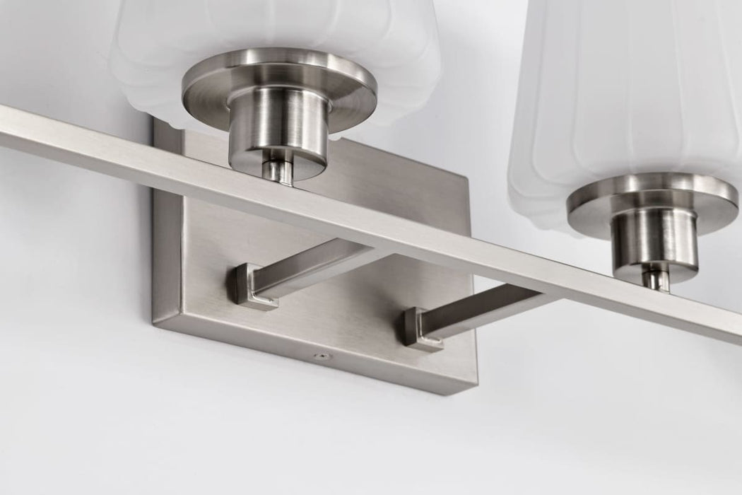 Vanity Nuvo 60-8224 Lune - 4 Light Vanity - Brushed Nickel Finish - Etched White Glass Nuvo
