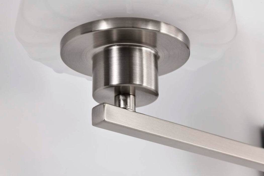 Vanity Nuvo 60-8224 Lune - 4 Light Vanity - Brushed Nickel Finish - Etched White Glass Nuvo