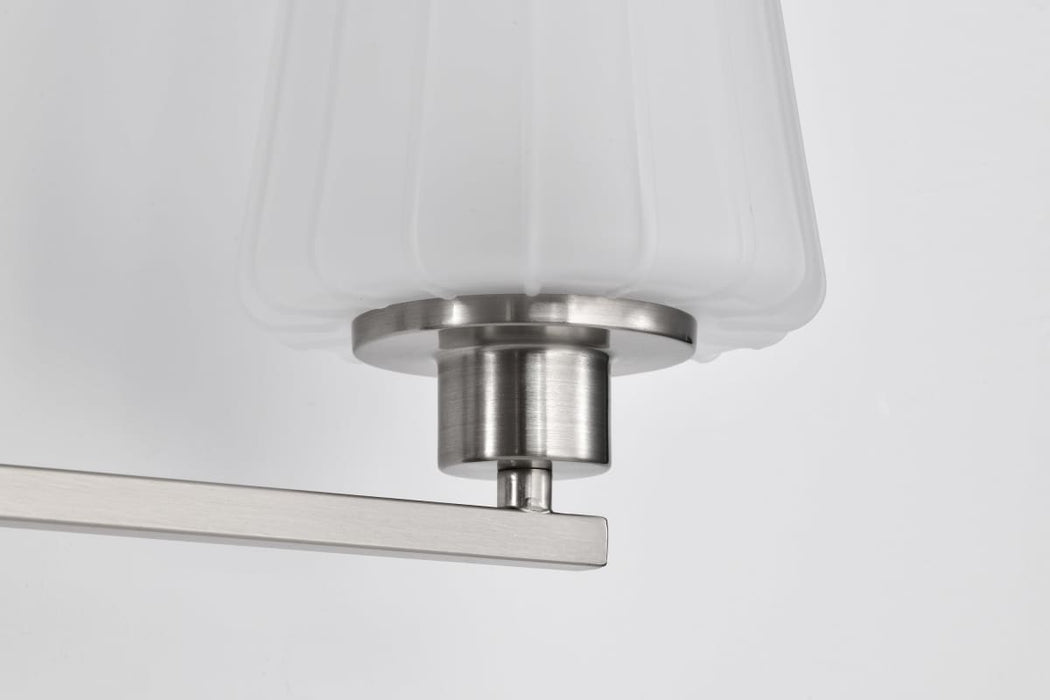 Vanity Nuvo 60-8224 Lune - 4 Light Vanity - Brushed Nickel Finish - Etched White Glass Nuvo