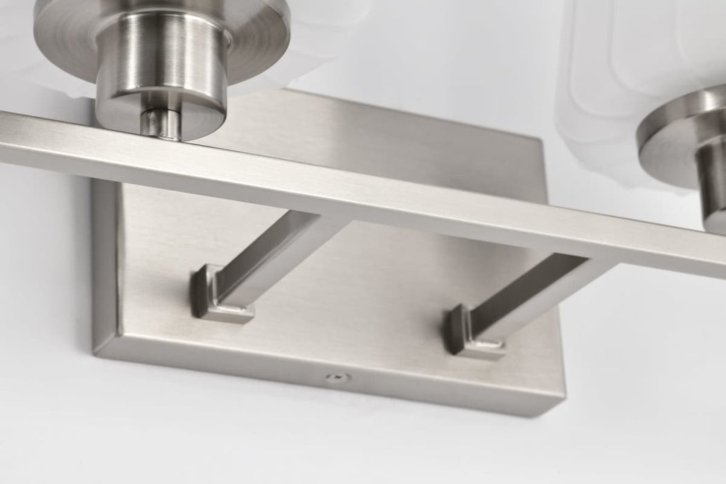 Vanity Nuvo 60-8224 Lune - 4 Light Vanity - Brushed Nickel Finish - Etched White Glass Nuvo