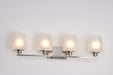 Vanity Nuvo 60-8224 Lune - 4 Light Vanity - Brushed Nickel Finish - Etched White Glass Nuvo