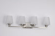 Vanity Nuvo 60-8224 Lune - 4 Light Vanity - Brushed Nickel Finish - Etched White Glass Nuvo