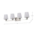 Vanity Nuvo 60-8224 Lune - 4 Light Vanity - Brushed Nickel Finish - Etched White Glass Nuvo