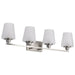 Vanity Nuvo 60-8224 Lune - 4 Light Vanity - Brushed Nickel Finish - Etched White Glass Nuvo