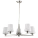 Chandelier Nuvo 60-8225 Lune - 5 Light Chandelier - Brushed Nickel Finish - Etched White Glass Nuvo