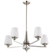 Chandelier Nuvo 60-8225 Lune - 5 Light Chandelier - Brushed Nickel Finish - Etched White Glass Nuvo