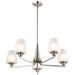 Chandelier Nuvo 60-8225 Lune - 5 Light Chandelier - Brushed Nickel Finish - Etched White Glass Nuvo