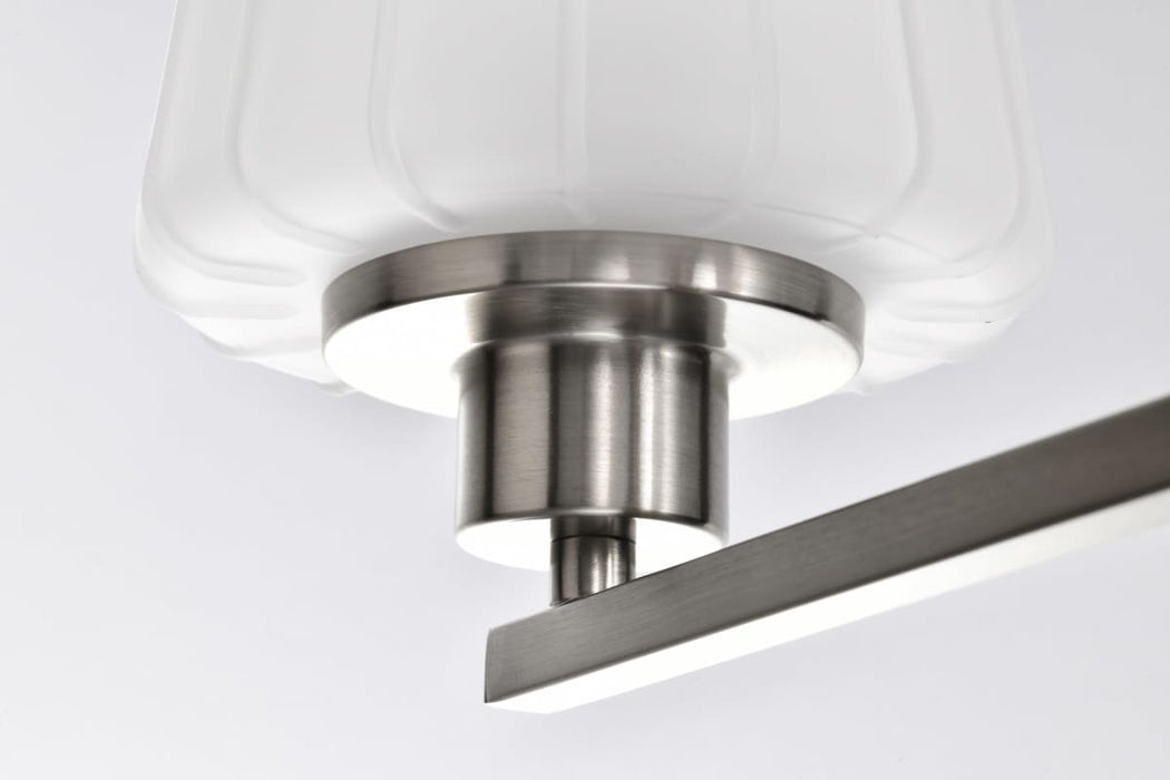Chandelier Nuvo 60-8225 Lune - 5 Light Chandelier - Brushed Nickel Finish - Etched White Glass Nuvo