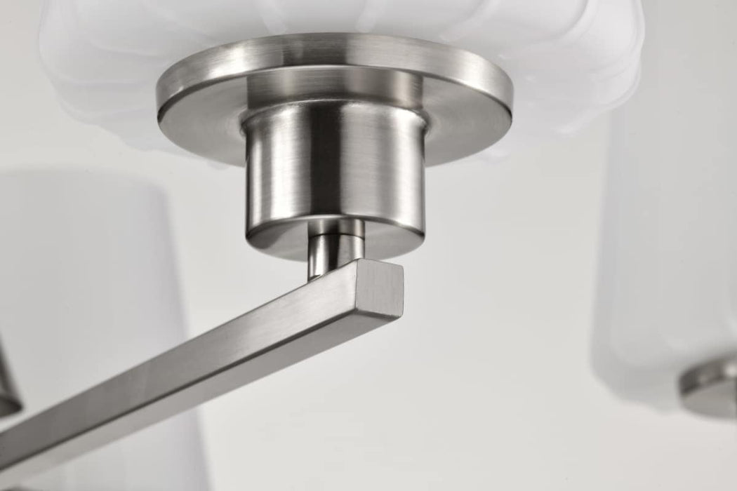 Chandelier Nuvo 60-8225 Lune - 5 Light Chandelier - Brushed Nickel Finish - Etched White Glass Nuvo