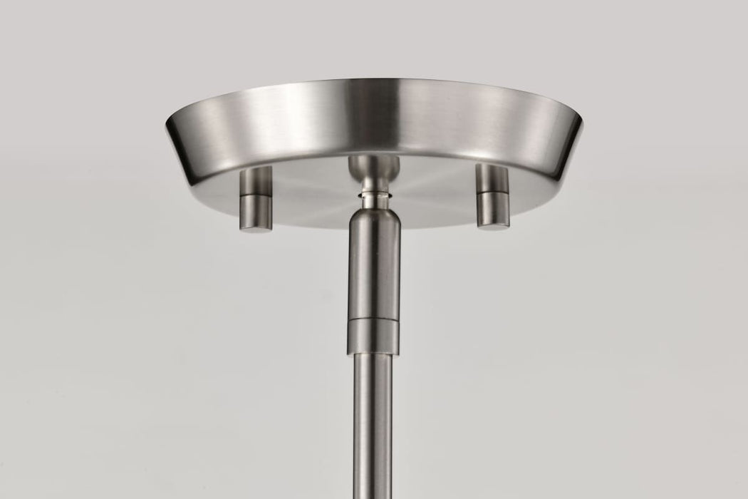 Chandelier Nuvo 60-8225 Lune - 5 Light Chandelier - Brushed Nickel Finish - Etched White Glass Nuvo