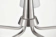 Chandelier Nuvo 60-8225 Lune - 5 Light Chandelier - Brushed Nickel Finish - Etched White Glass Nuvo
