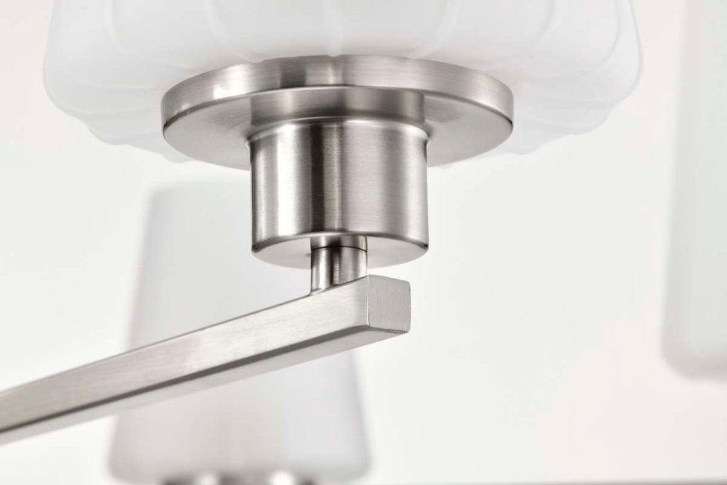 Chandelier Nuvo 60-8226 Lune - 6 Light Chandelier - Brushed Nickel Finish - Etched White Glass Nuvo