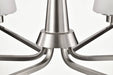 Chandelier Nuvo 60-8226 Lune - 6 Light Chandelier - Brushed Nickel Finish - Etched White Glass Nuvo