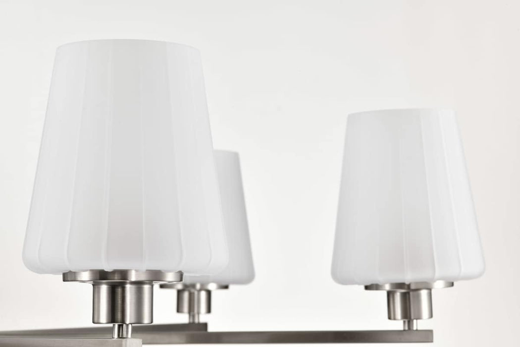 Chandelier Nuvo 60-8226 Lune - 6 Light Chandelier - Brushed Nickel Finish - Etched White Glass Nuvo
