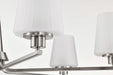 Chandelier Nuvo 60-8226 Lune - 6 Light Chandelier - Brushed Nickel Finish - Etched White Glass Nuvo
