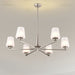 Chandelier Nuvo 60-8226 Lune - 6 Light Chandelier - Brushed Nickel Finish - Etched White Glass Nuvo