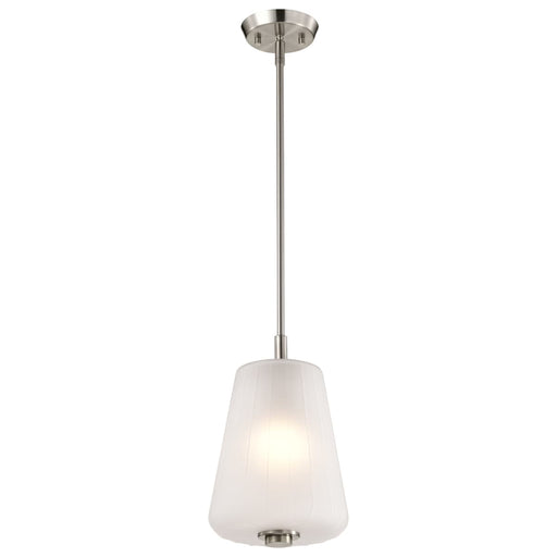Pendant Nuvo 60-8227 Lune - Mini Pendant - Brushed Nickel Finish - Etched White Glass Nuvo
