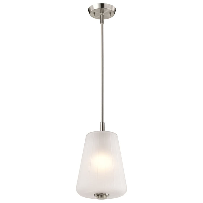 Pendant Nuvo 60-8227 Lune - Mini Pendant - Brushed Nickel Finish - Etched White Glass Nuvo