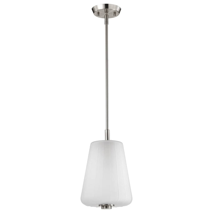 Pendant Nuvo 60-8227 Lune - Mini Pendant - Brushed Nickel Finish - Etched White Glass Nuvo