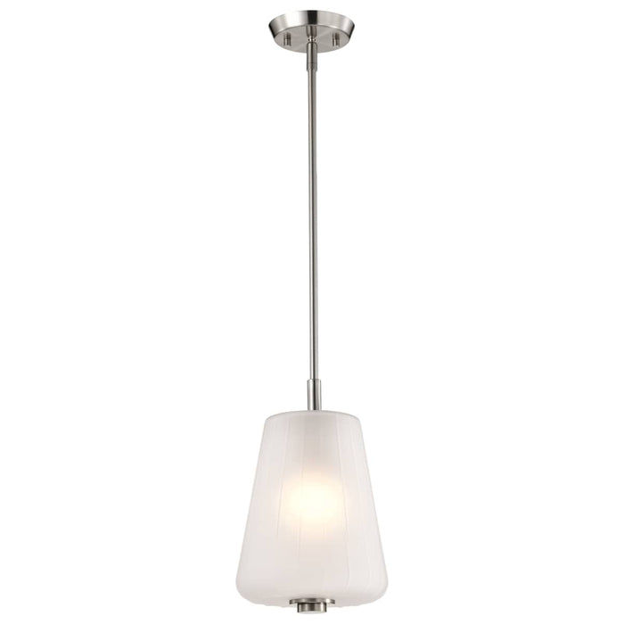 Pendant Nuvo 60-8227 Lune - Mini Pendant - Brushed Nickel Finish - Etched White Glass Nuvo