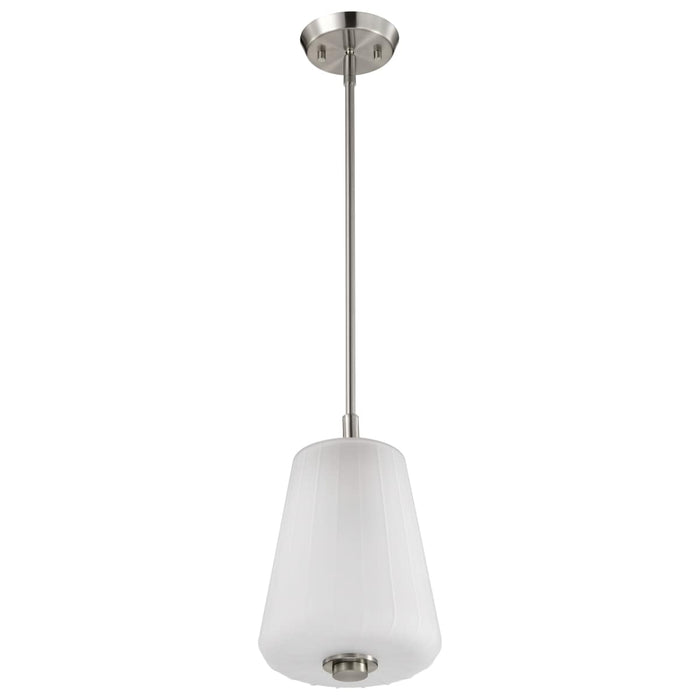 Pendant Nuvo 60-8227 Lune - Mini Pendant - Brushed Nickel Finish - Etched White Glass Nuvo