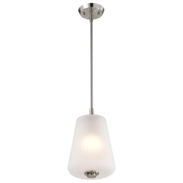 Pendant Nuvo 60-8227 Lune - Mini Pendant - Brushed Nickel Finish - Etched White Glass Nuvo