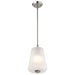 Pendant Nuvo 60-8227 Lune - Mini Pendant - Brushed Nickel Finish - Etched White Glass Nuvo