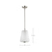 Pendant Nuvo 60-8227 Lune - Mini Pendant - Brushed Nickel Finish - Etched White Glass Nuvo